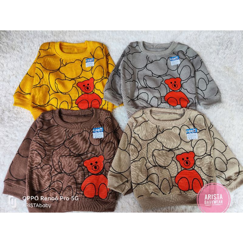 HB-Setelan bayi, atasan sweater celana joger motif beruang