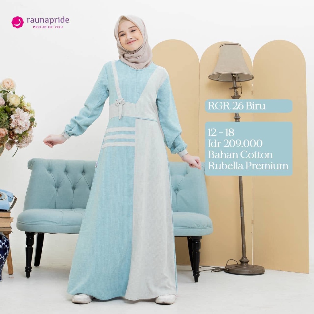 Rauna Couple Gamis / GD -26 Biru / Fashion Muslim