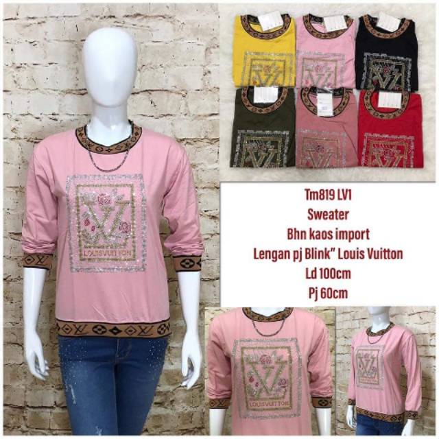 Sweater louis vuitton lengan panjang bahan kaos import
