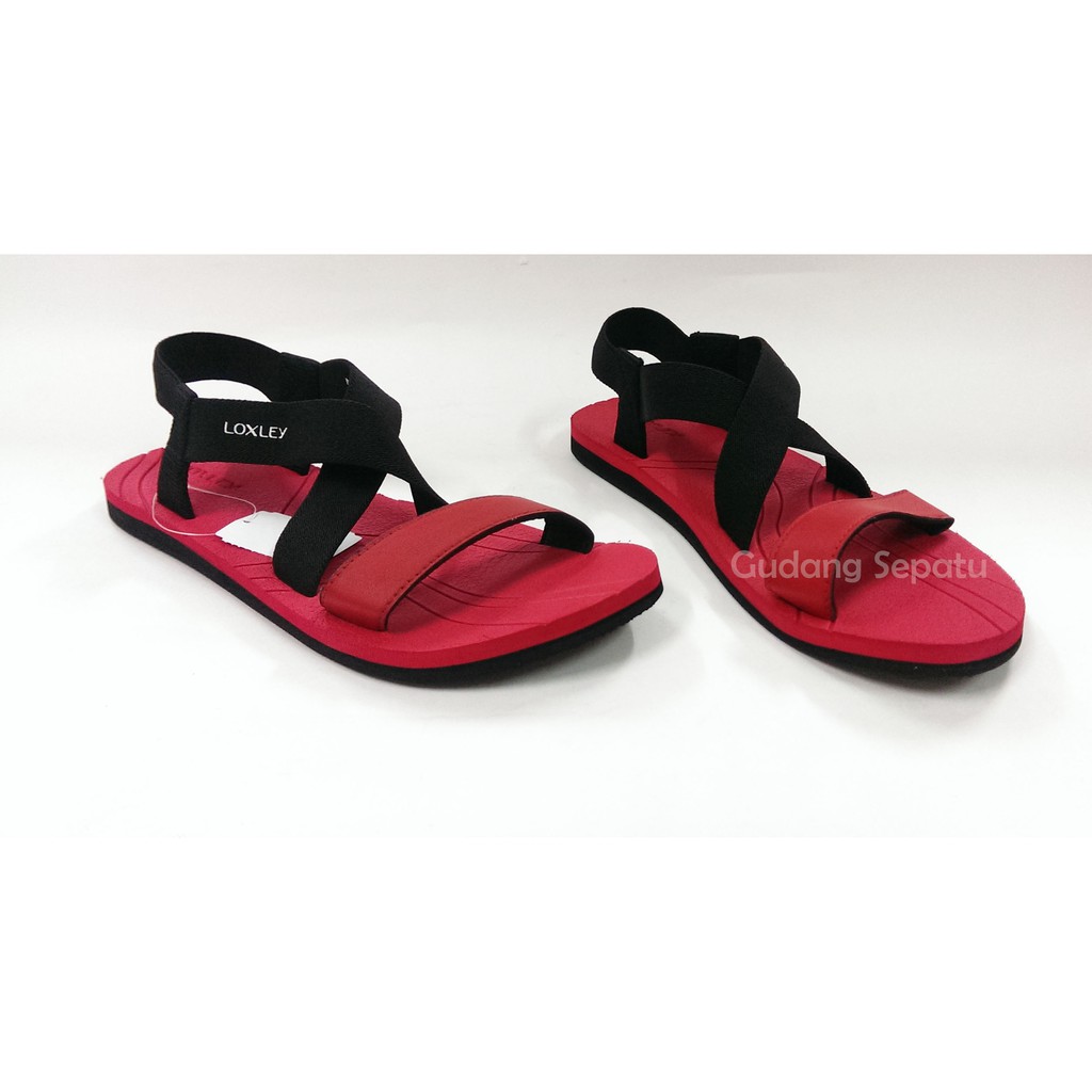 LOXLEY Sandal Gunung Wanita Ayla Sendal Outdoor Cewek Abu &amp; Merah 37-40