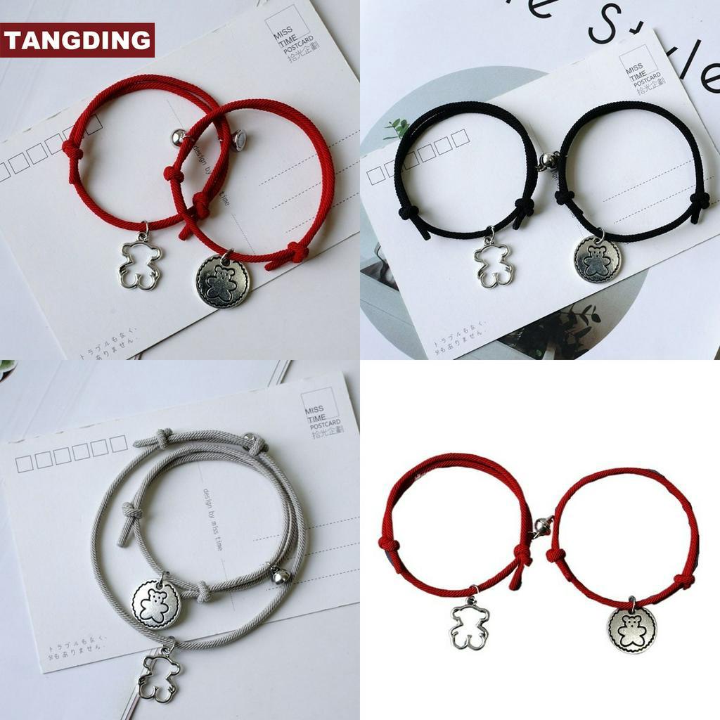 【COD Tangding】1 Pair Bear Lovers Bracelet Students Girlfriends Gift Magnet Suction Hand Rope