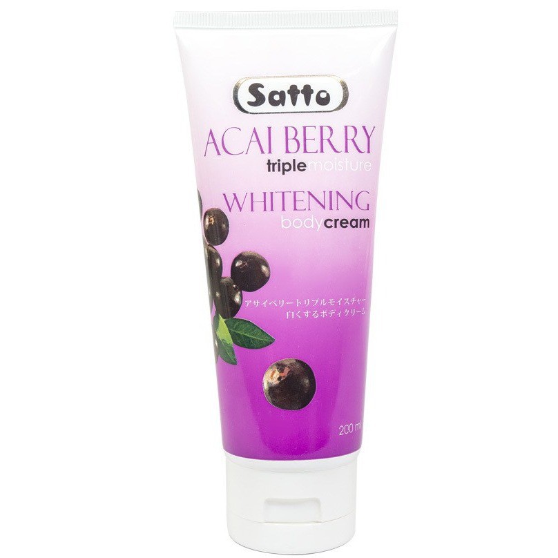 SATTO Acai Berry Triple Moisture Whitening Body Cream 200ml