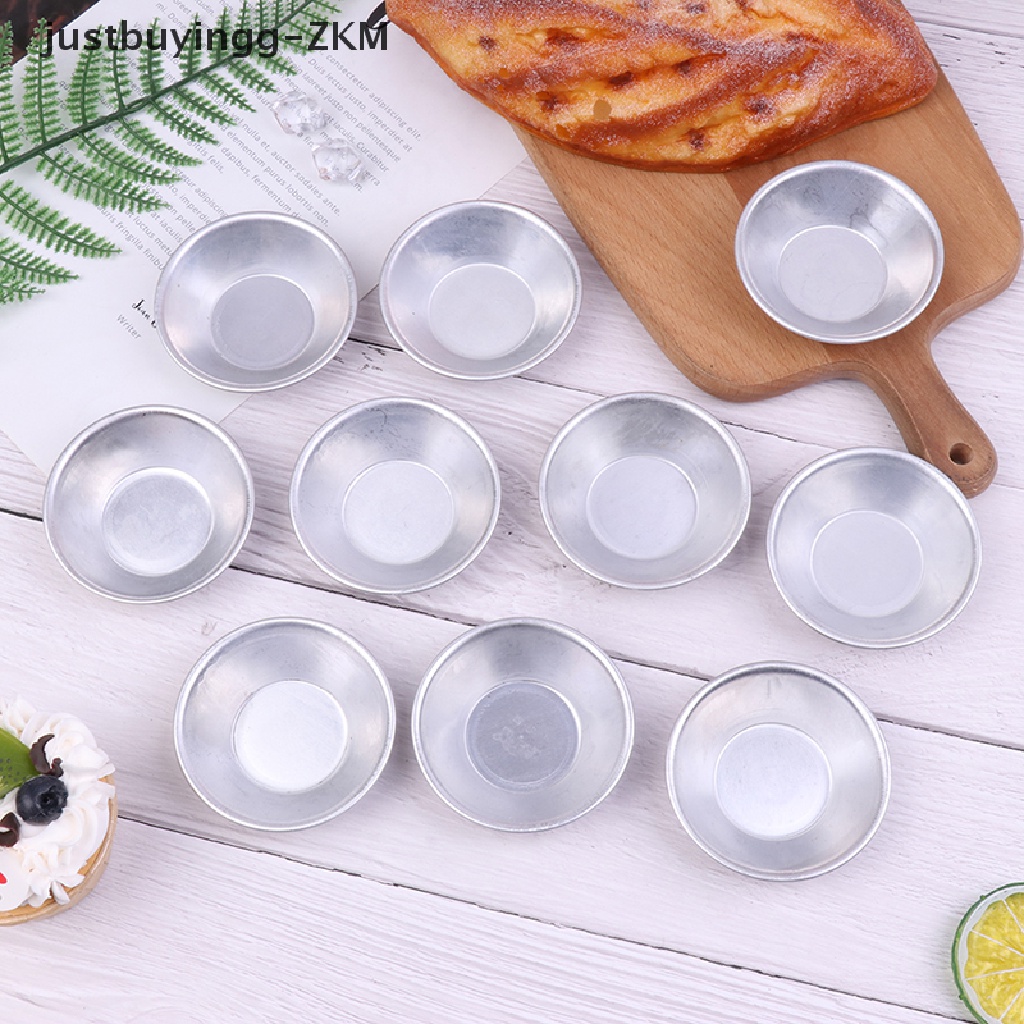 10 Pcs Cetakan Cupcake Bentuk Bulat Bahan Aluminum Alloy