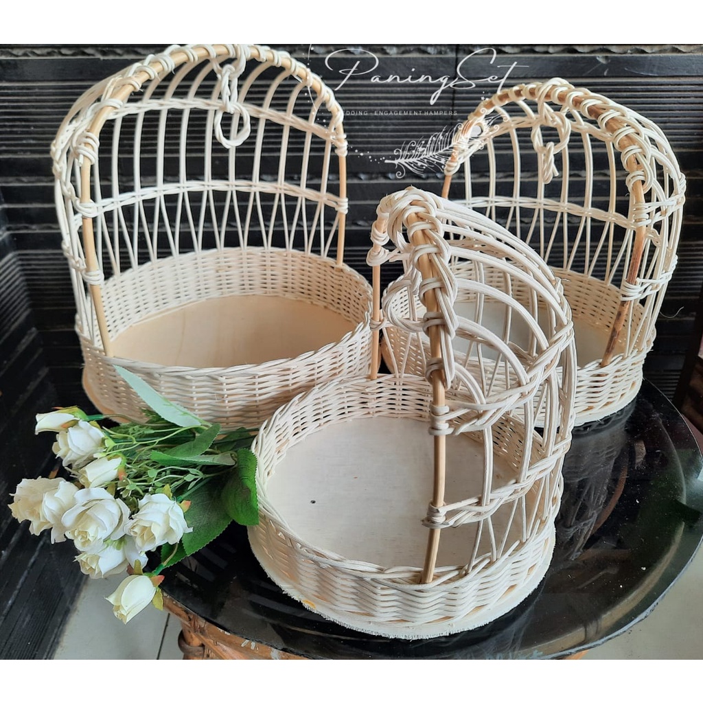 TERBARU keranjang rotan keranjang rotan sangkar bulat seserahan/set anyaman rotan halus GROSIR