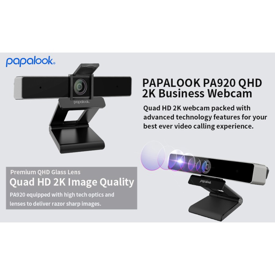 Webcam PAPALOOK 2K 30FPS Ultra Hd tripod PA920