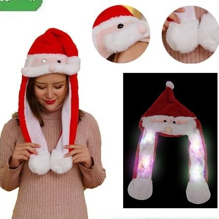 CUCI GUDANG Topi Boneka Lampu LED Cantik Karakter SANTA/Rabbit/Pikachu/Unicorn Dancing  KROP KOREA