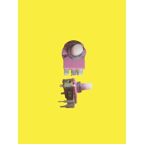 Potensio Potensiometer Dimmer Saklar On Off Mono Kaki 3+2 Pin 500K