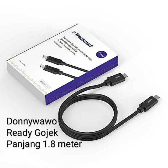 Kabel USB C To USB Type C TRONSMART 1.8 M Charger Data New Macbook Pro Laptop Notebook Smartphone