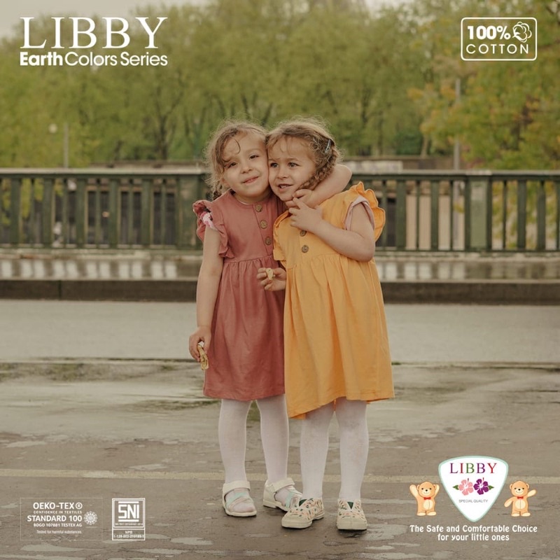 Terbaru NARA Dress Libby earth series Dress anak katun 6bulan - 14 tahun