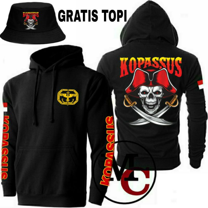 Jaket Kopassus Gratis Topi/Hoodie Sweater Kopassus