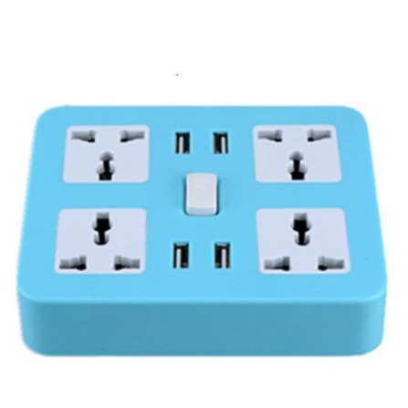 Stop kontak dengan 4 outlet 4 USB Multifungsi kabel 2meter
