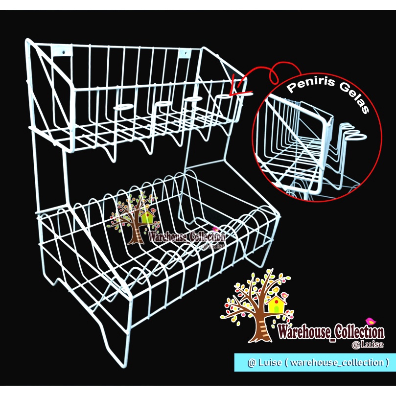 Rak Piring Dan Gelas 2 Susun/Rak Besi/ Rak Piring Rpl 2 / Rak Piring Dan Gelas