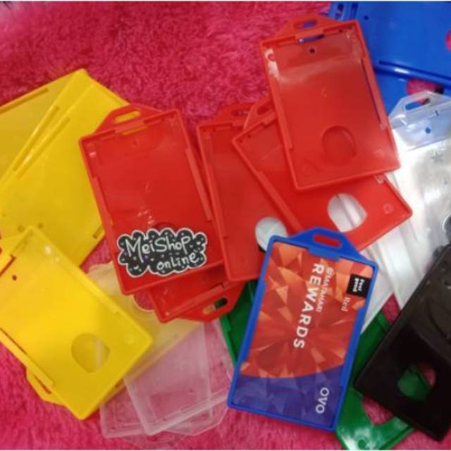 

Name Tag ID Card Holder Plastik Warna Warni