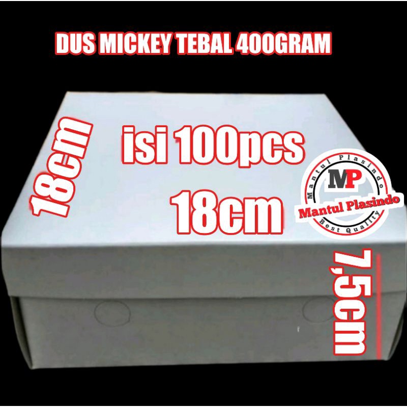 isi 50pcs Dus Tps mickey Box Tebal 400Gram 18x18 &amp; 20x20