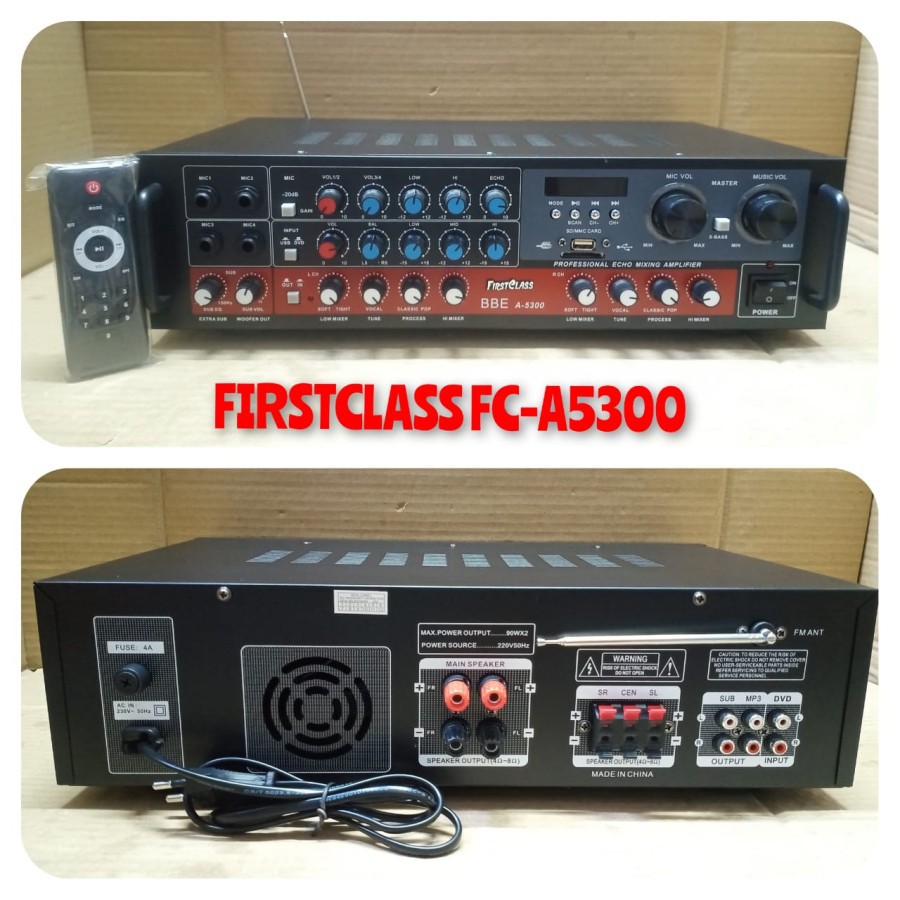 AMPLI KARAUKE FIRSTCLASS A5300 PROFESIONAL AMPLIFIER BBE PROCESSOR