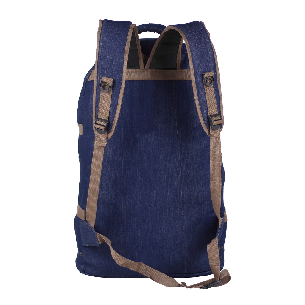 Tas Distro Gunung Deka Pria Carrier 40 liter Kanvas Canvas Jeans Denim Warna Navy Bahan Tebal Kuat Awet Backpack Punggung Jumbo Cowok Muncak Travelling Mudik Awet Berkualitas Keren Muat Banyak Tas Mudik Traveling Muncak Mendaki Outdoor Hiking Naik Gunung