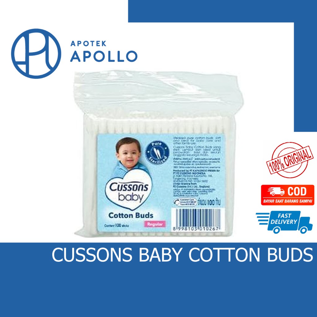 CUSSONS BABY COTTON BUDS REGULER PERLENGKAPAN MANDI BAYI KOREK KUPING ISI 50 100