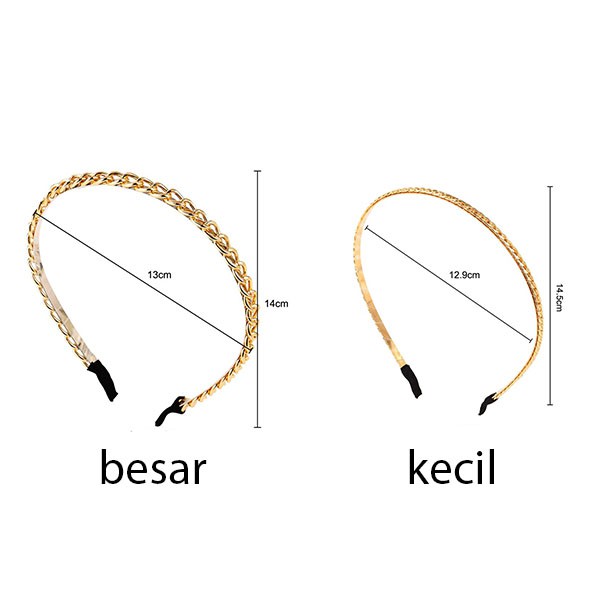 bando motif rantai chain alloy headband jba041(4D4,4D1)