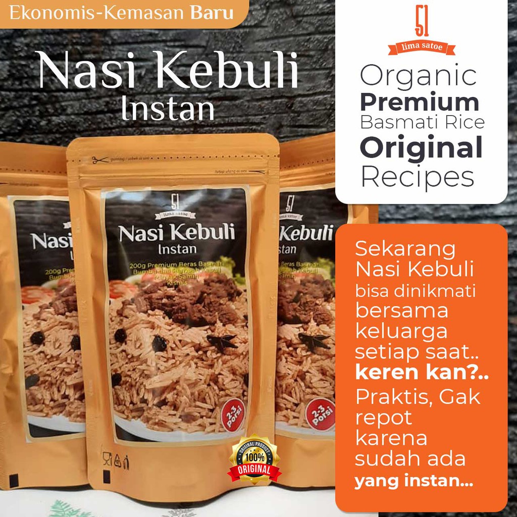 

Nasi Kebuli Instan (Premium Basmati Rice) Ekonomis 2-3 Porsi