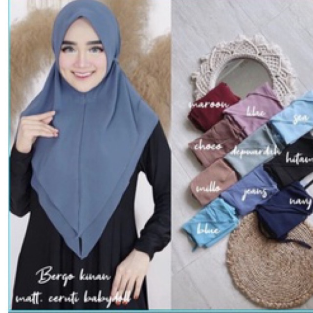 bergo kinan/bergo babydoll ori