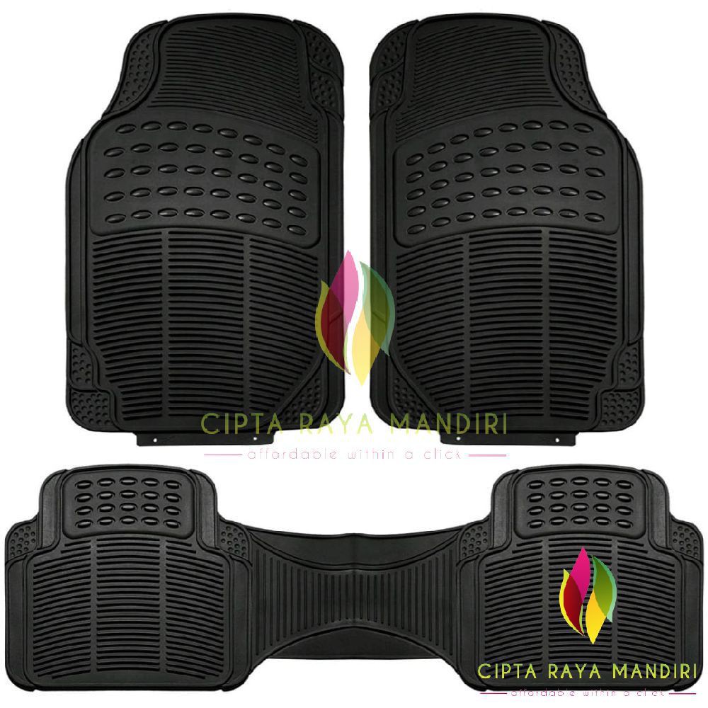 Karpet Mobil Karet Universal Full Set Baris Depan Tengah Belakang Bahan Berat dan Tebal Anti Slip