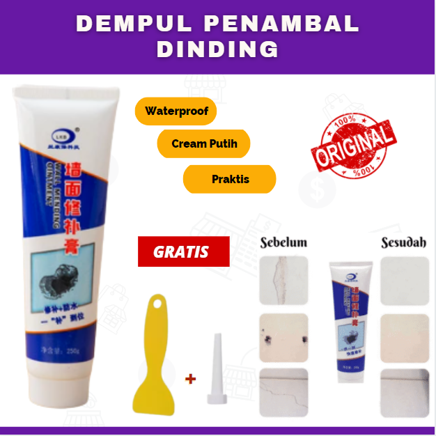 [TERAMPUH] Cream Magic Wall Repair Dempul Dinding Retak Krim penambal lem tembok anti air instan