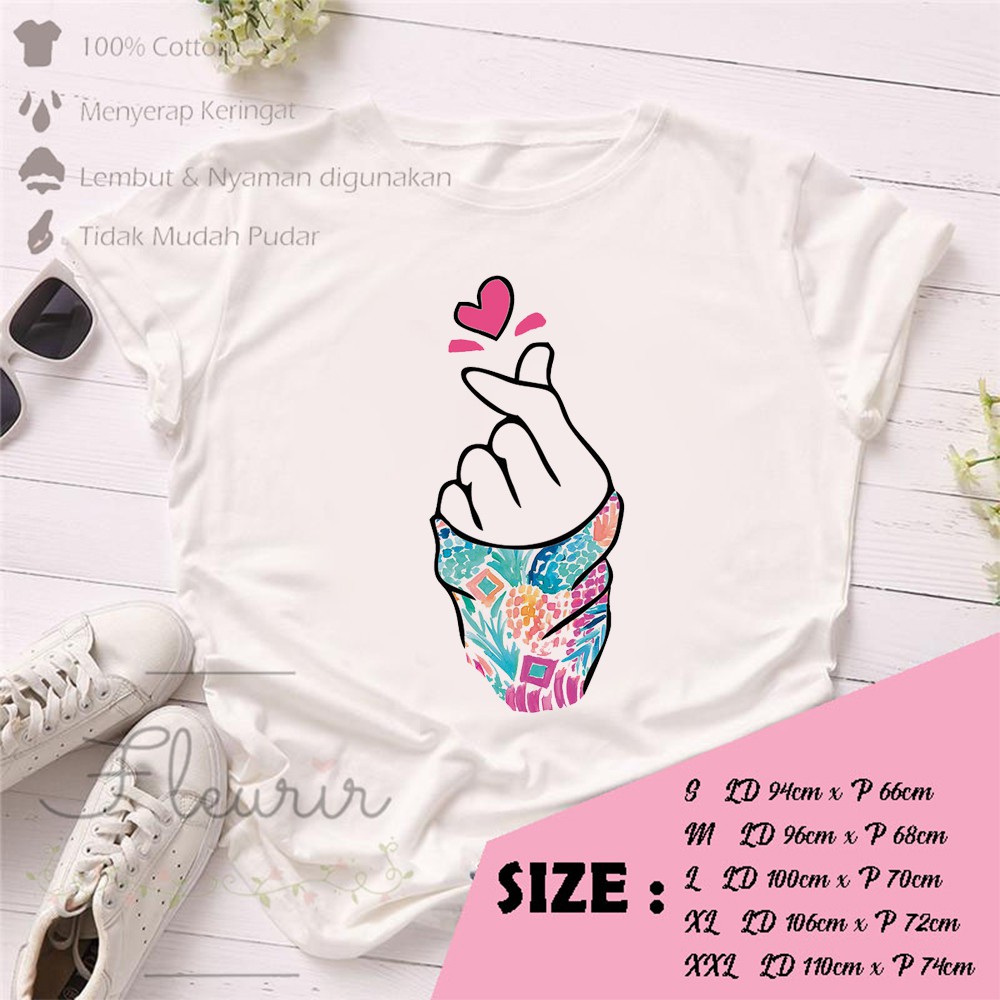 FLEURIR - KAOS WANITA SARANGHEO DEWASA LENGAN PENDEK TUMBLR TEE UNISEX