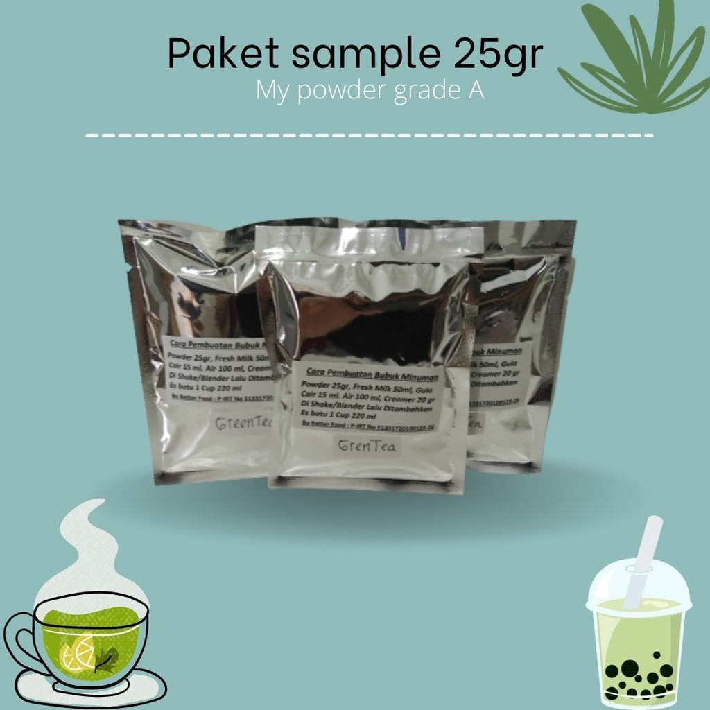 

paket sampel 25 gram minuman my powder Grade A