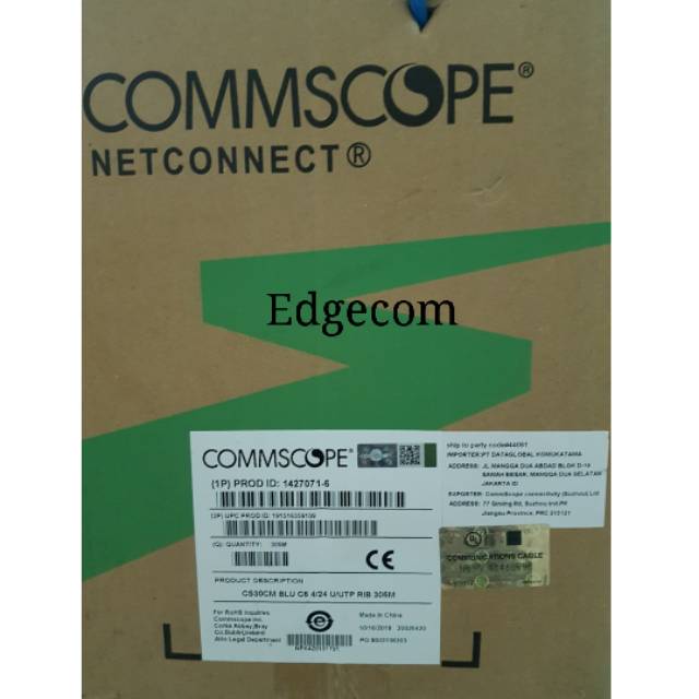 Kabel Lan UTP AMP Cat6 Commscope 305 Meter ORIGINAL