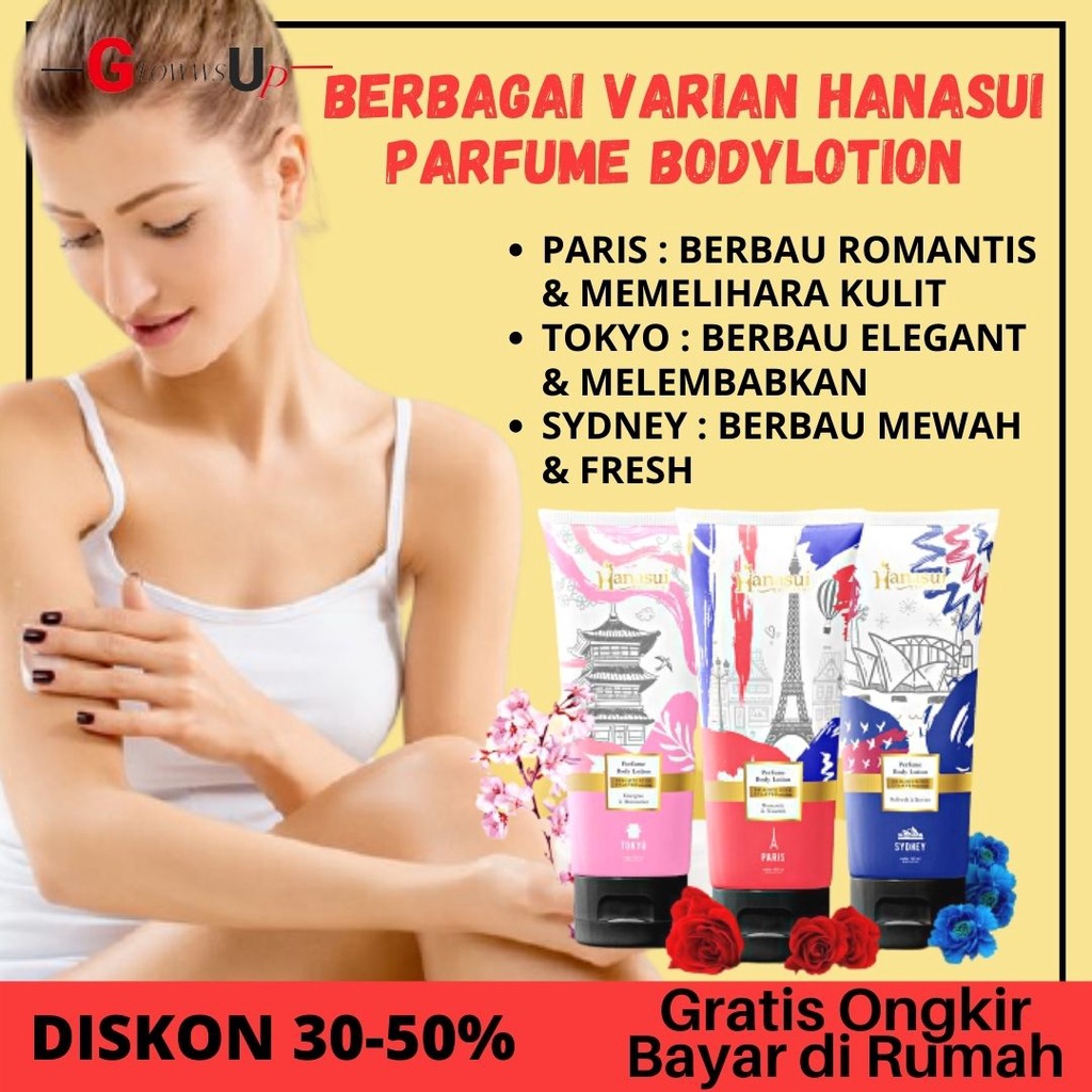 PARFUM TAHAN LAMA PARFUM BADAN HANASUI PERFUME BODY LOTION 180ML BPOM LOTION PARFUM HANASUI