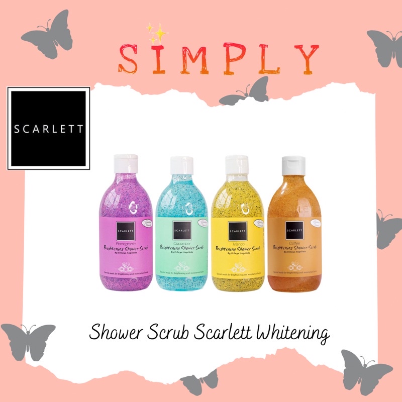 Scarlett Whitening Shower Scrub, Shower Gel, Sabun Mandi Scarlett Ori Scarlett Whitening Semarang