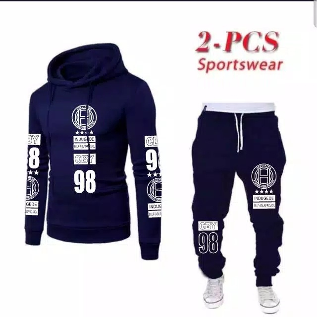 N_S Stelan 1Set Sweater Hoodie Panjang+Celana Jogger Panjang Cby_98