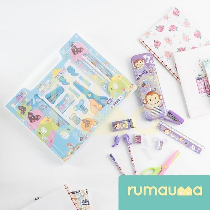 

RUMAUMA Set Stationery Super Practical Blue - Perlengkapan Alat Tulis rumau90 Murah