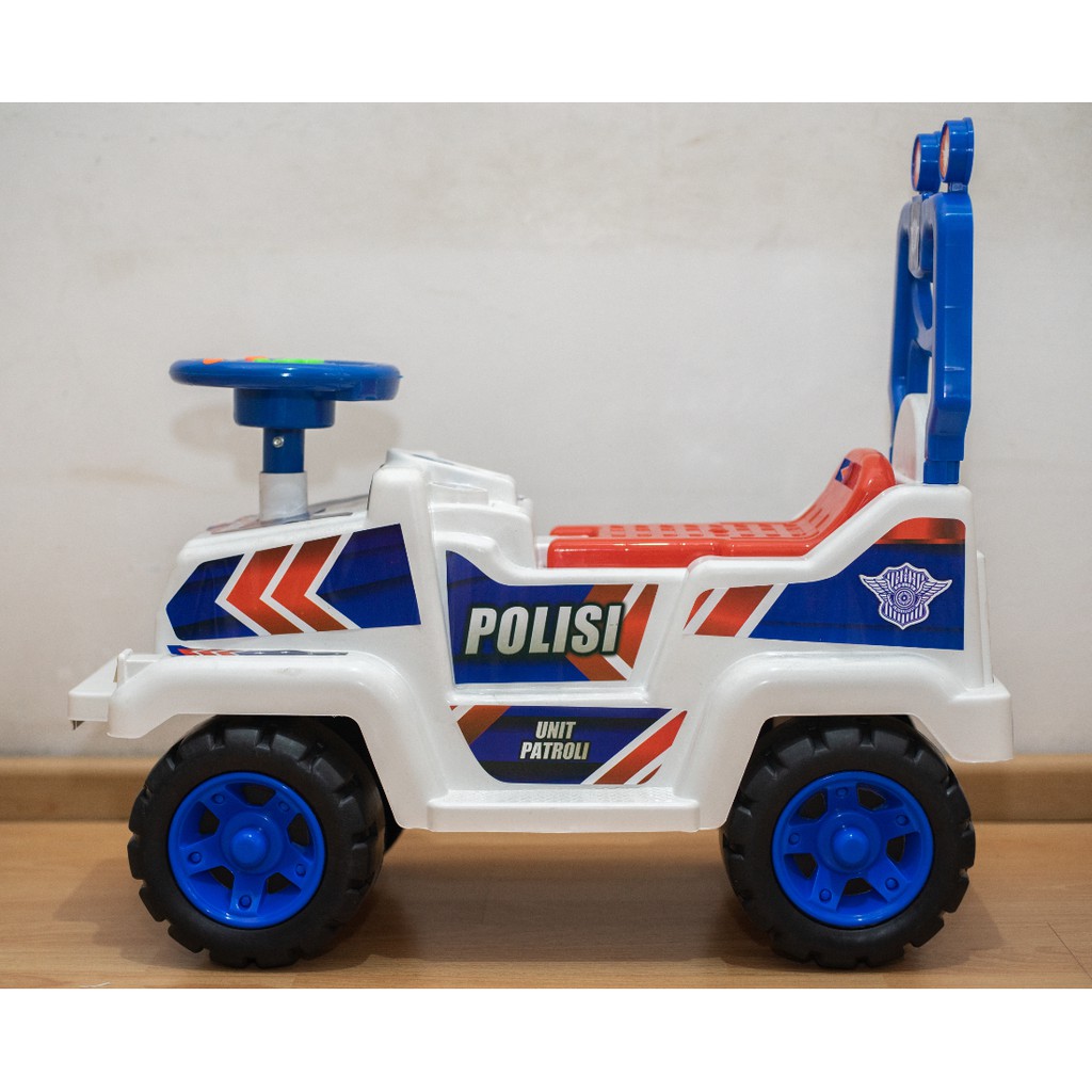 Mobil polisi / Mainan mobil polisi duduk 4 roda / Mainan mobil polisi dorong / mainan mobil