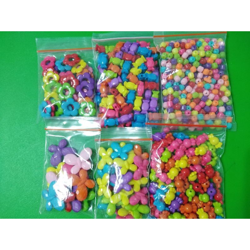 Manik warna cerah/meronce kalung gelang 50 / 25 gr