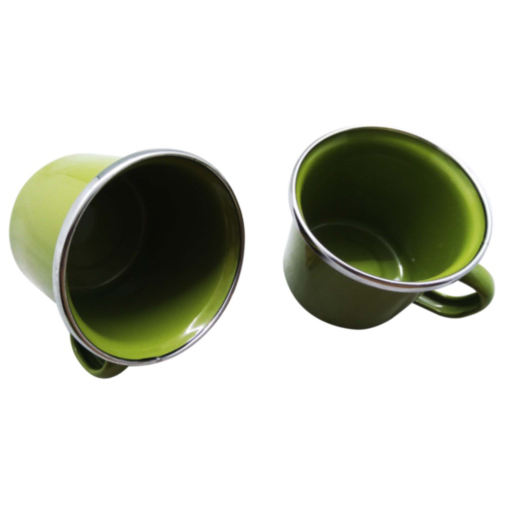 Mug Gelas Enamel Unik 6 cm - Gelas Warna Hijau / Gelas Enamel / Gelas Unik / Mug Unik