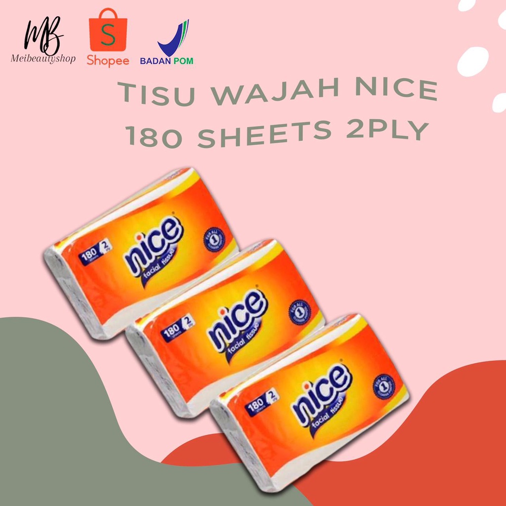 Tissue Wajah Nice&amp;Jolly  180/250 sheets 2ply