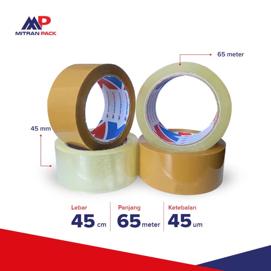 

Lakban Mitran Pack Bening - Peralatan Packing Isolasi Solasi Solatip Isolatip Tebal
