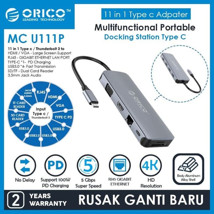 ORICO MC-U111P 11in1 Type-C Multifunction Docking Station