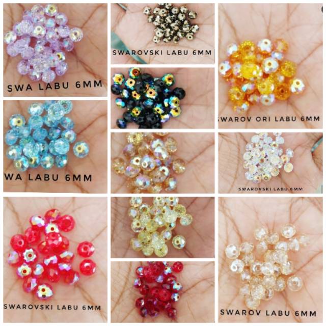 CRYSTAL SWAROVSKI LABU 6MM ORIGINAL AUSTRIA