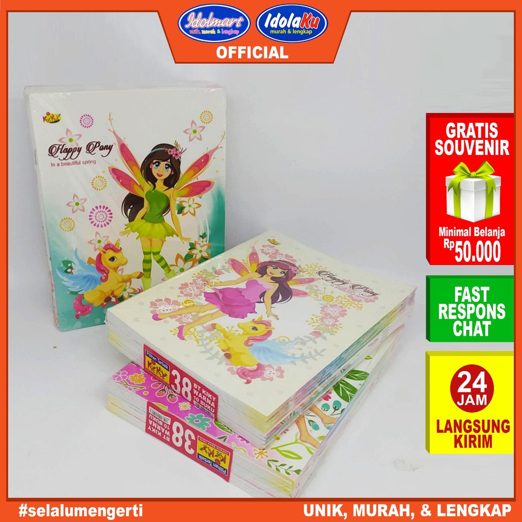 

H7Y Idolmart Buku Tulis KIKY Isi 38 Lembar - 10 Buku Polos