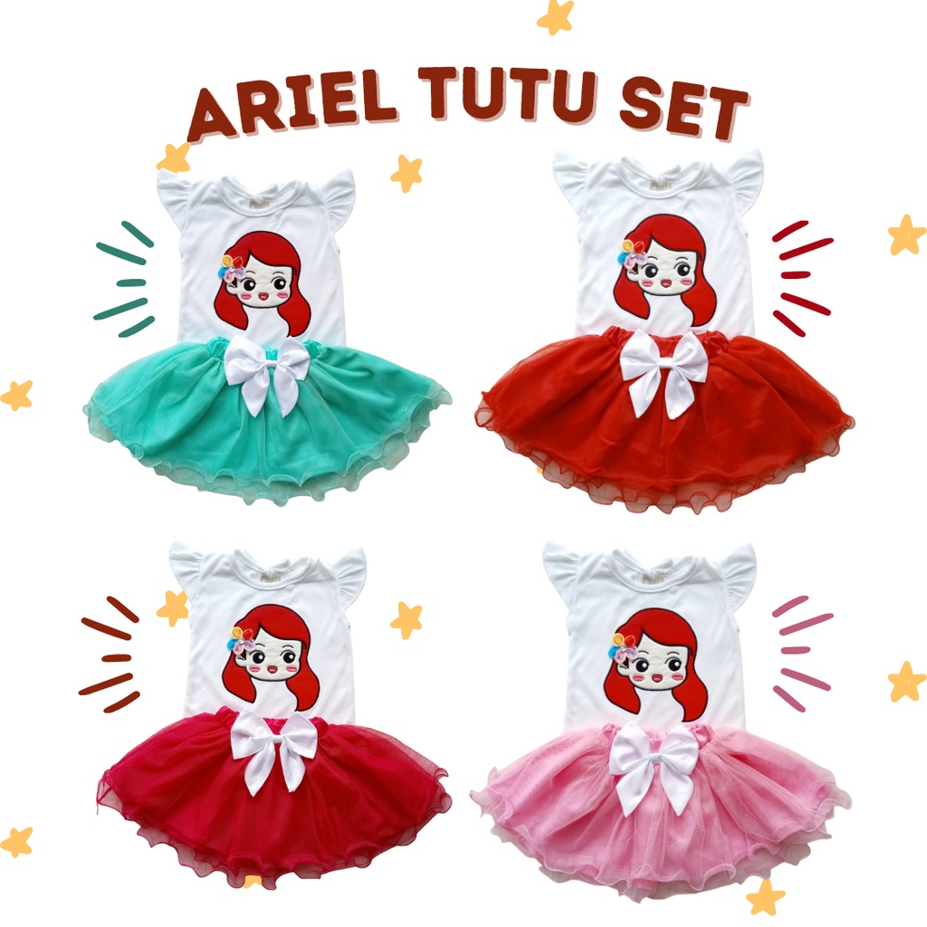 setelan tutu baju anak perempuan rok tutu bayi 3-12 bulan ARIEL TUTU SET setelan anak perempuan setelan cewek kaos lengan pendek