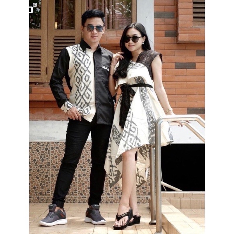 COUPLE SIERA DRESS IVORY TENUN IKAT ASLI COUPLE TENUN COUPLE SONGKET COUPLE KONDANGAN DEBBY STORE || SET COUPLE TENUN | SET COUPLE KELUARGA || COUPLE TENUN