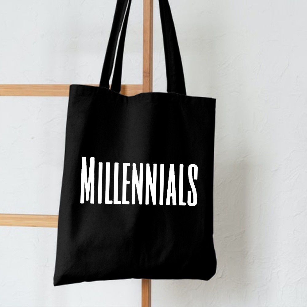 FLASH SALE 7.7 - TOTEBAG KANVAS RESLETING | TOTEBAG MILLENIALS TERBARU! |  TOTEBAG HITAM | TOTEBAG CREAM | TOTEBAG REMAJA | TOTEBAG SEKOLAH