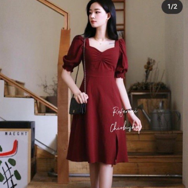 Jual Elya Midi Dress Party Dress Dress Bridesmaid Dress Kondangan Dress