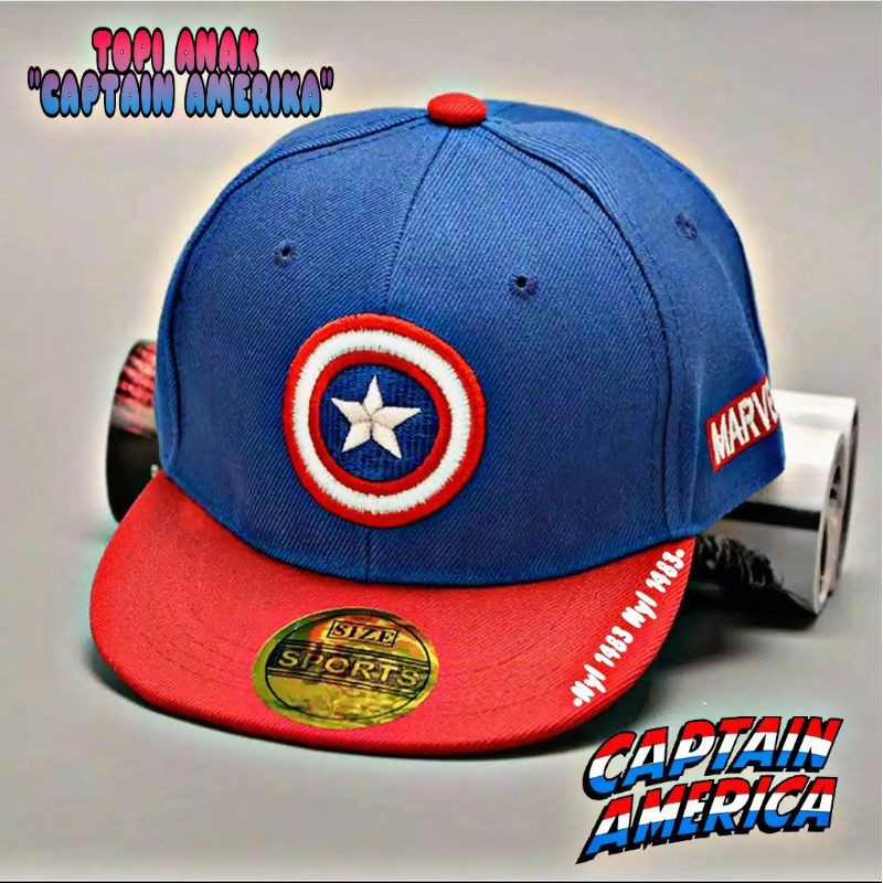 TOPI BASEBALL ANAK BORDIR CAPTAIN AMERIKA