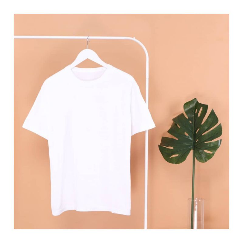 KAOS POLOS PUTIH PRIA LENGAN PENDEK