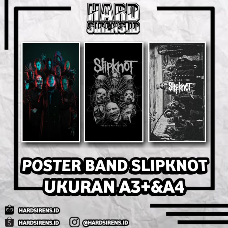 Poster Slipknot  Poster Band metal Slipknot  Poster Band Luar Negeri  Poster Kustom A3+/A4