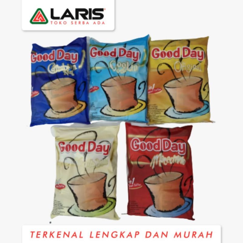 

Good day 3in1 all variant 600g(30 sachet) vanila latte original carrebian nut coolin coffe mocacinno