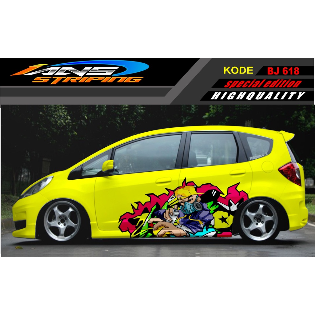 DECAL STICKER MOBIL JAZZ BRIO AVANZA SIGRA YARIS / STIKER VARIASI MOBIL / MODIF STICKER MOBIL 618